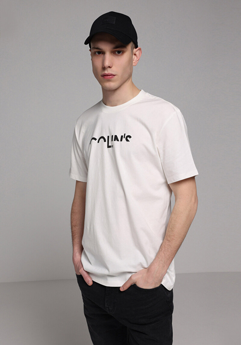 Imagine a Tricou Cu Maneca Scurta De Barbati Alb Regular Fit Cl1080055