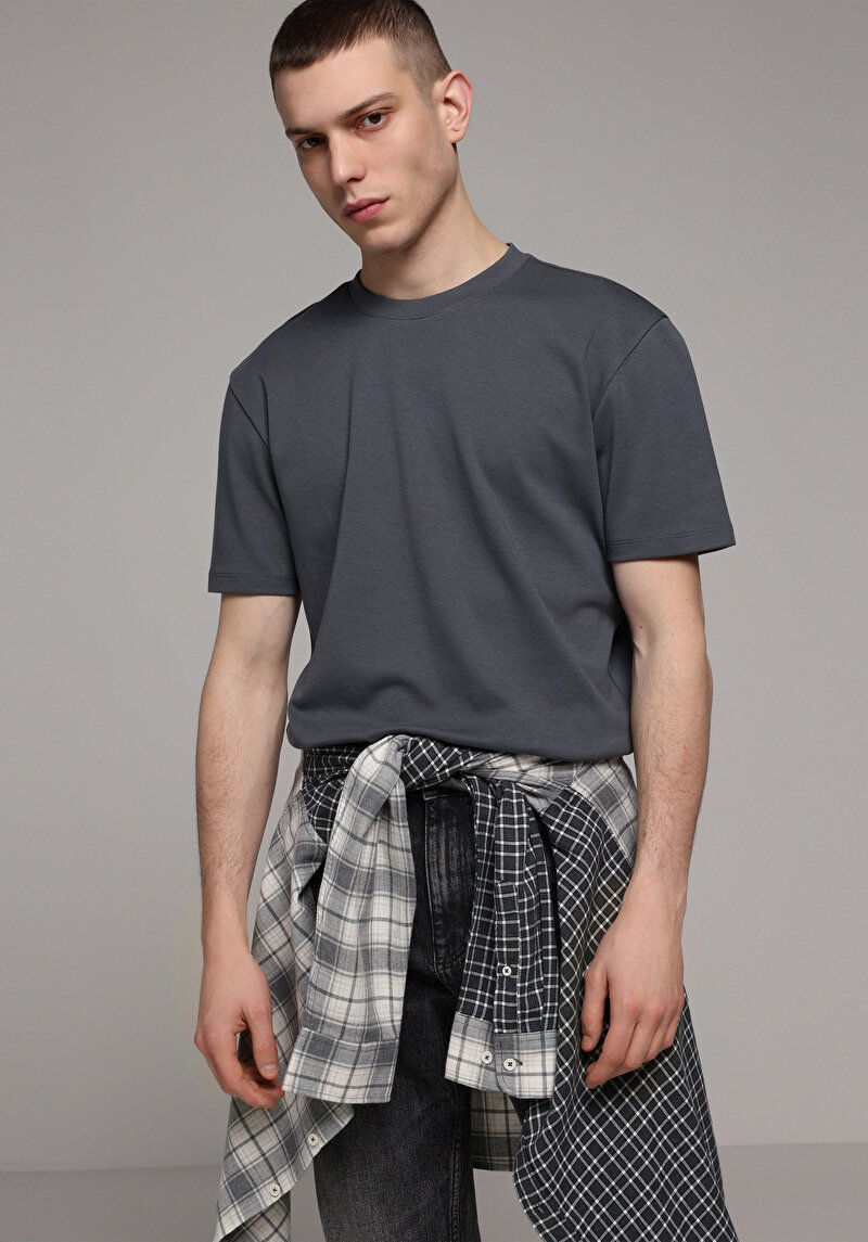 Imagine a Tricou Cu Maneca Scurta De Barbati Antracit Regular Fit Cl1080108