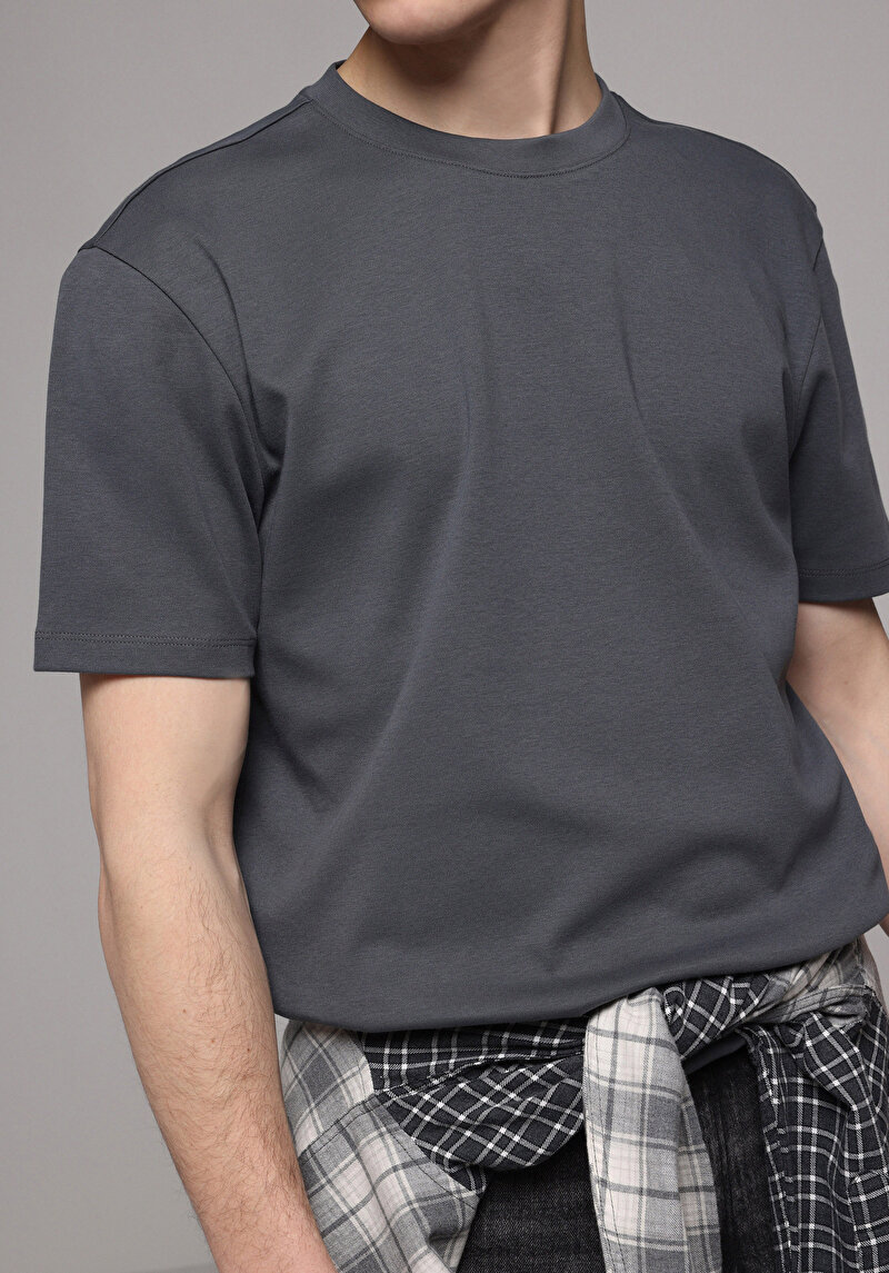 Imagine a Tricou Cu Maneca Scurta De Barbati Antracit Regular Fit Cl1080108