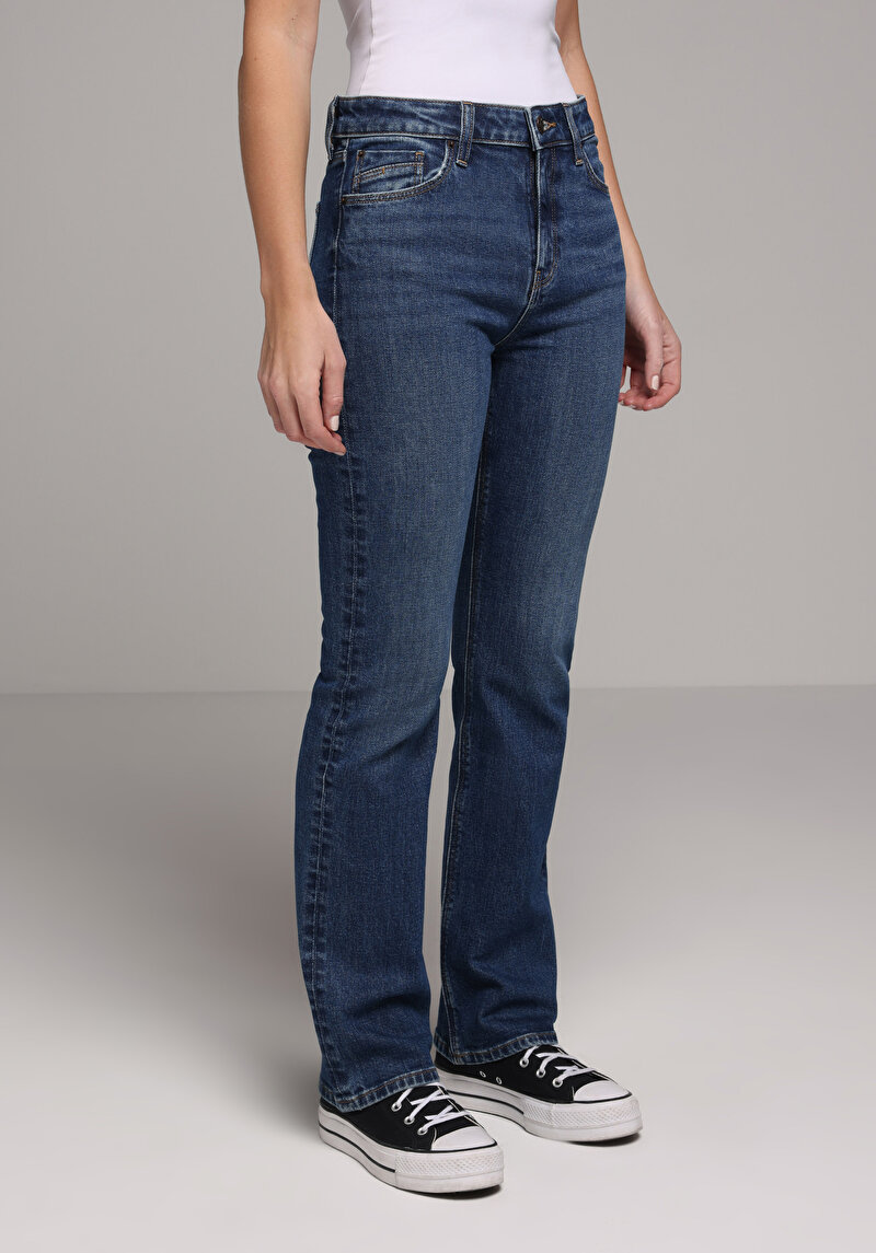 Imagine a Pantaloni De Dama Albastru Regular Fit 792 Mila Cl1078311