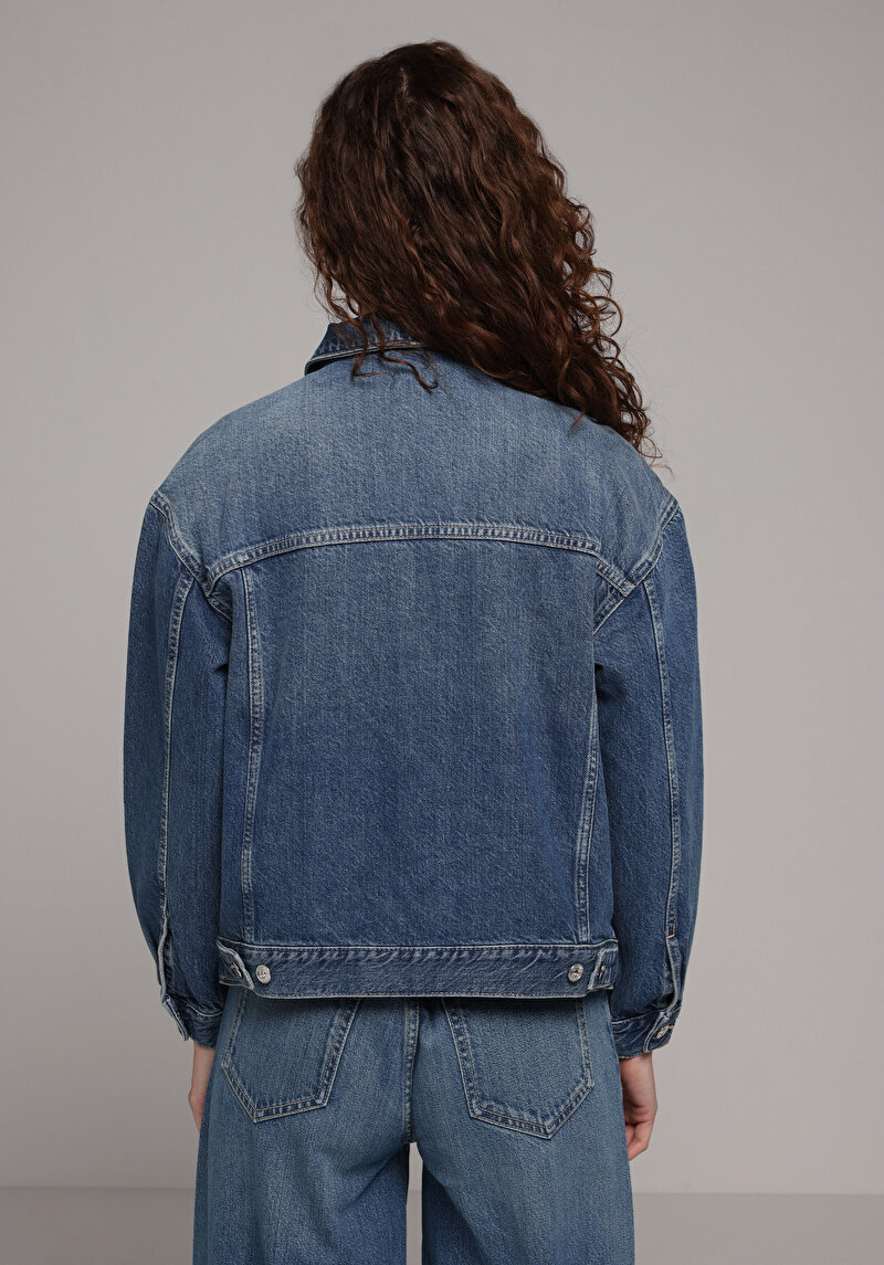 Imagine a Jacheta De Dama Albastru Oversize Fit Cl1078443