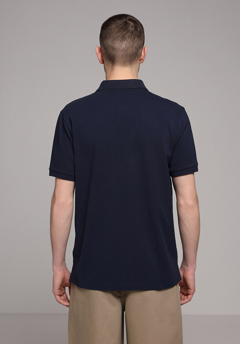 Imagine a Tricou Polo Cu Maneca Scurta De Barbati Albastru Marin Regular Fit  Cl1073960