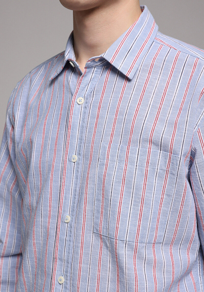 Afișați detalii pentru Camasa Cu Maneca Lunga De Barbati Albastru Regular Fit  Cl1078617