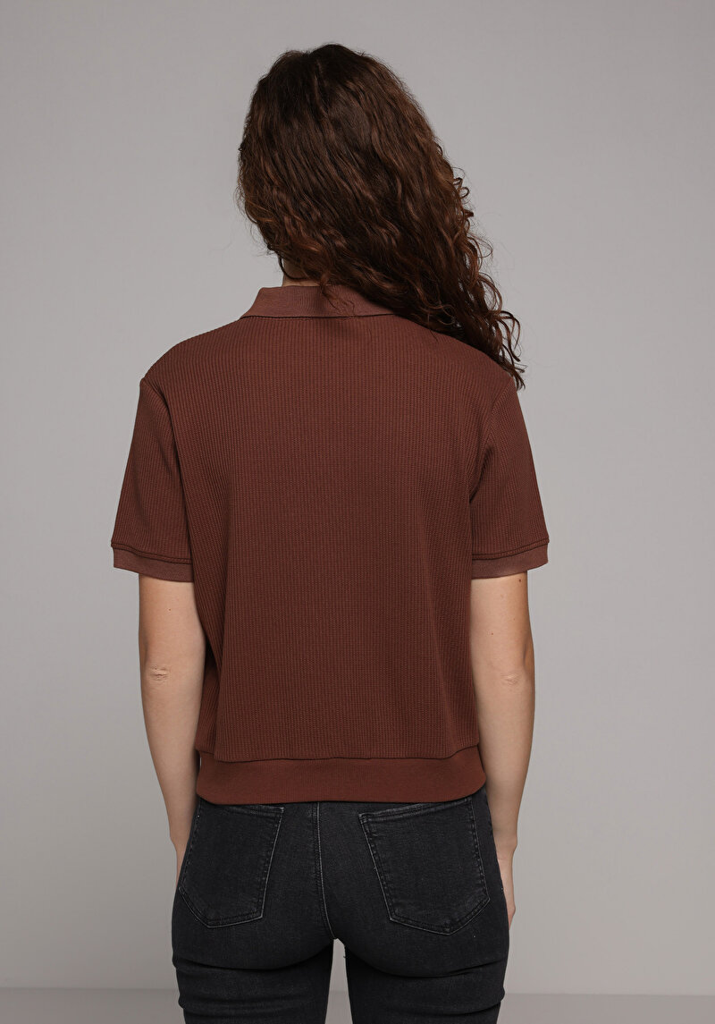 Imagine a Tricou Polo Cu Maneca Scurta De Dama Maro Regular Fit Cl1080452