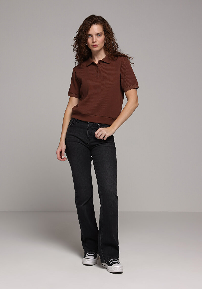 Imagine a Tricou Polo Cu Maneca Scurta De Dama Maro Regular Fit Cl1080452