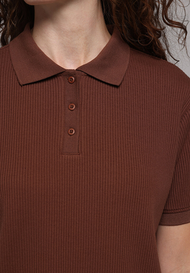 Imagine a Tricou Polo Cu Maneca Scurta De Dama Maro Regular Fit Cl1080452