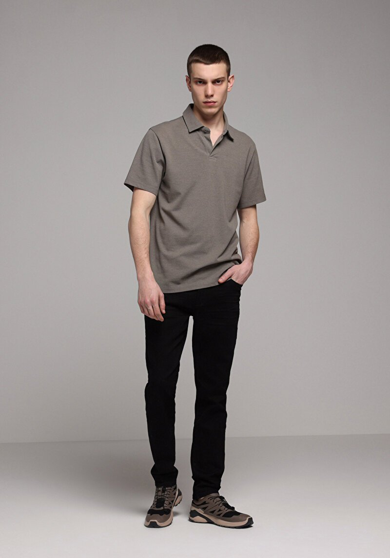 Afișați detalii pentru Tricou Polo Cu Maneca Scurta De Barbati Kaki Regular Fit  Cl1080020