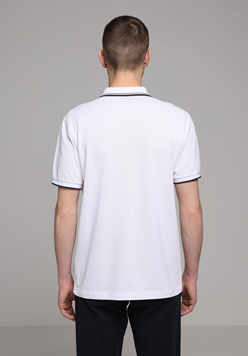 Imagine a Tricou Polo Cu Maneca Scurta De Barbati Alb Regular Fit Cl1080027