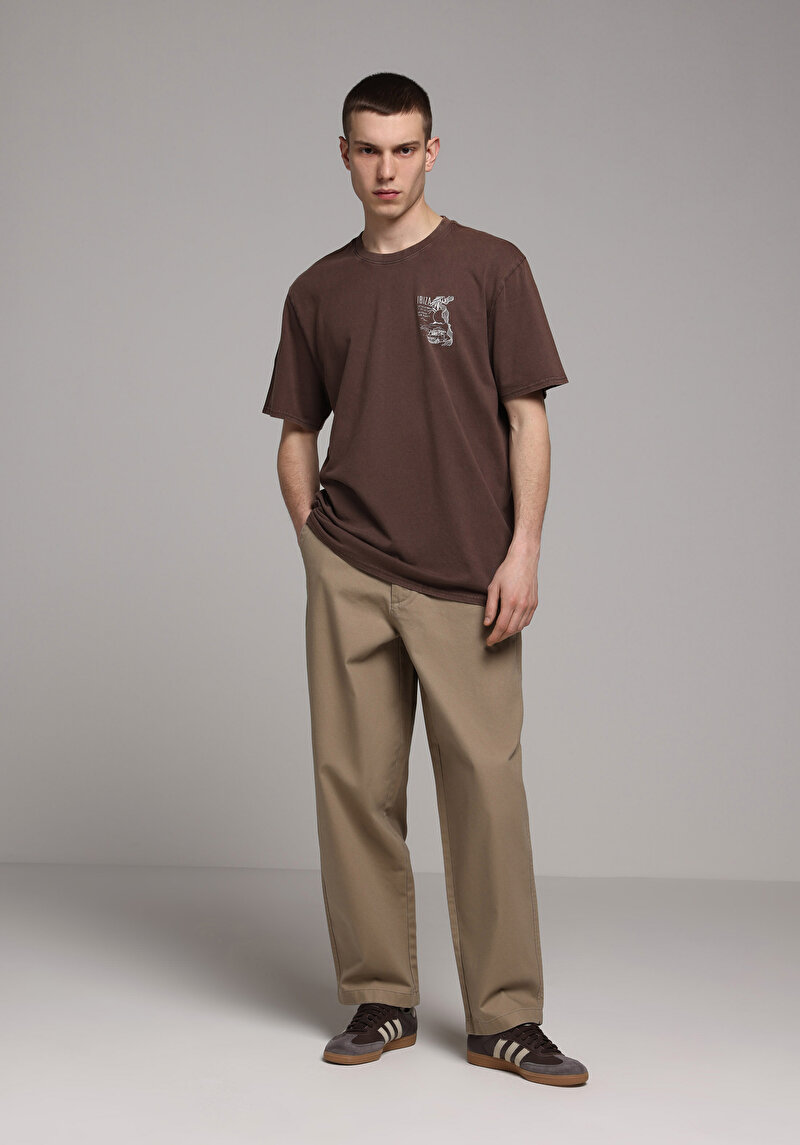 Imagine a Tricou Cu Maneca Scurta De Barbati Maro Comfort Fit  Cl1078668