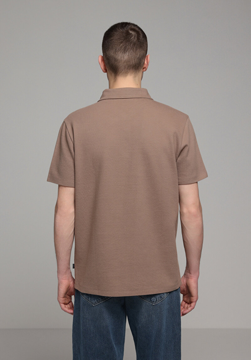 Afișați detalii pentru Tricou Polo Cu Maneca Scurta De Barbati Maro Regular Fit  Cl1077763