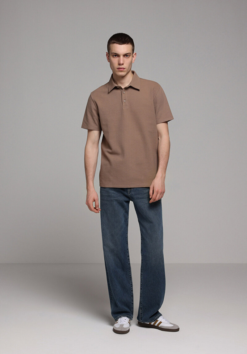 Imagine a Tricou Polo Cu Maneca Scurta De Barbati Maro Regular Fit Cl1077763