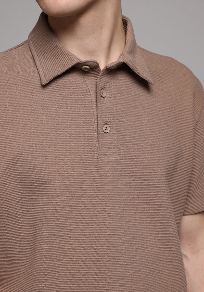 Afișați detalii pentru Tricou Polo Cu Maneca Scurta De Barbati Maro Regular Fit  Cl1077763