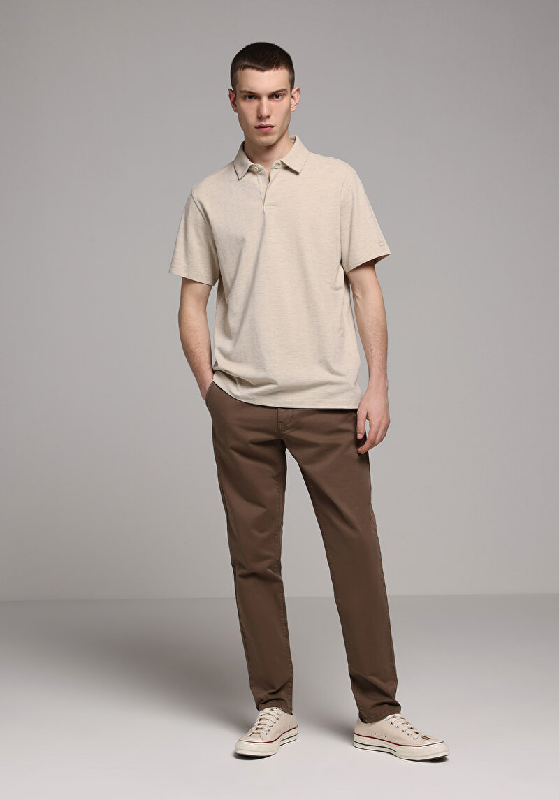 Afișați detalii pentru Tricou Polo Cu Maneca Scurta De Barbati Piatră Regular Fit  Cl1080020