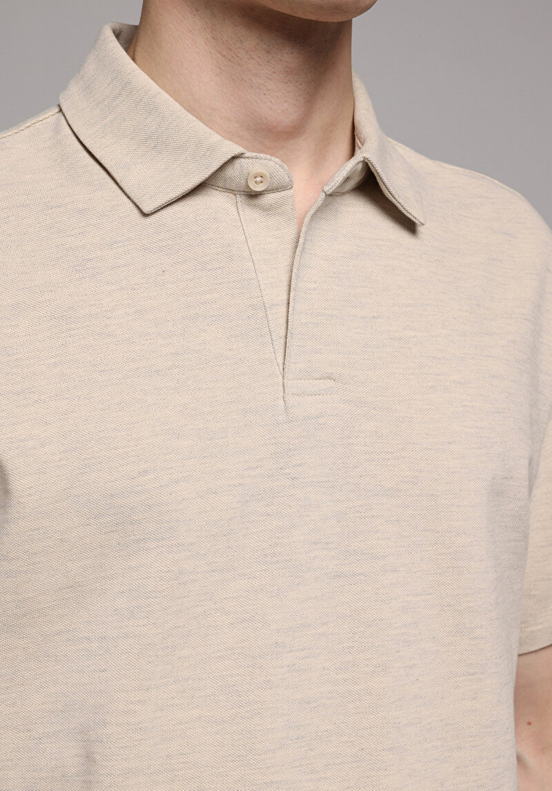 Imagine a Tricou Polo Cu Maneca Scurta De Barbati Piatră Regular Fit Cl1080020