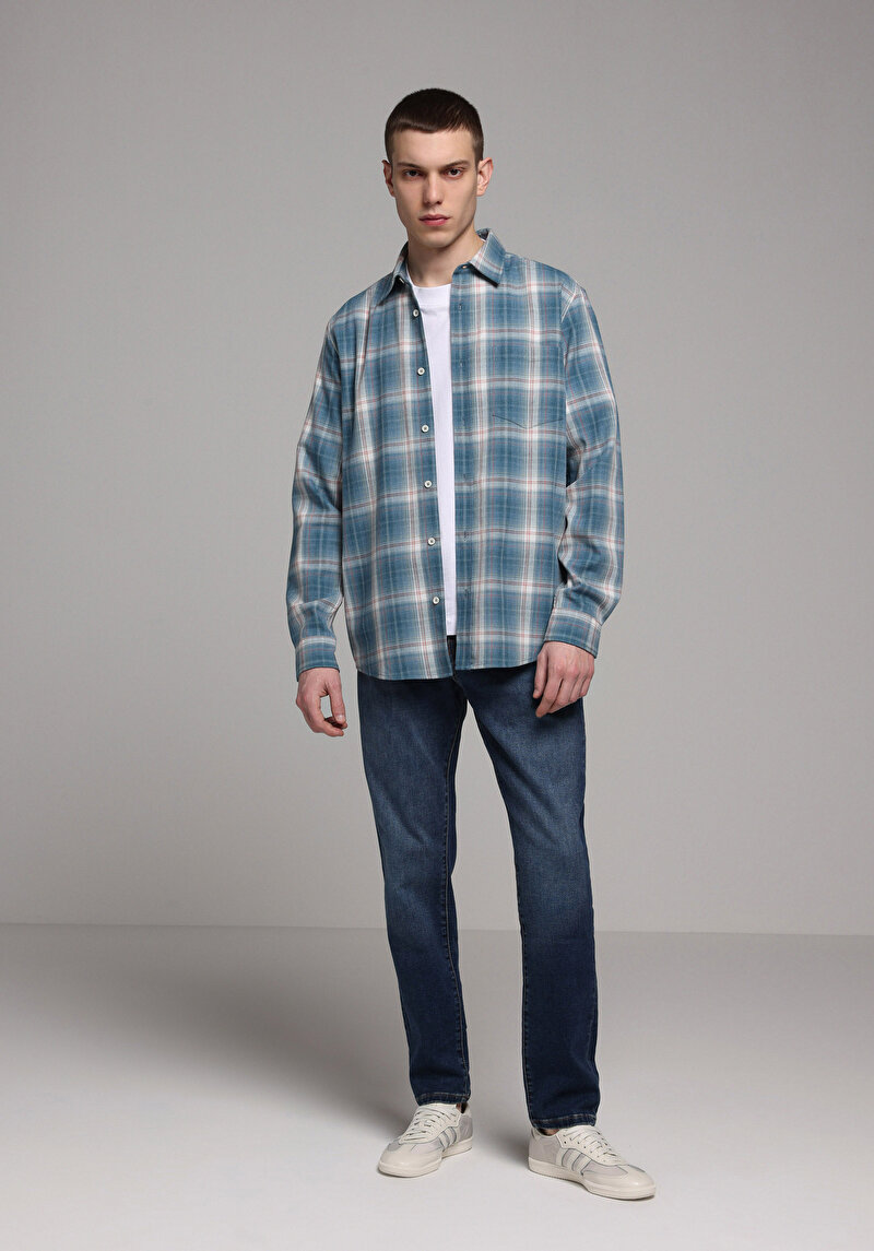 Imagine a Camasa Cu Maneca Lunga De Barbati Verde Regular Fit Cl1077878