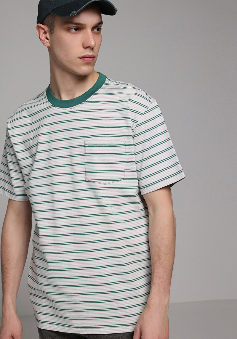 Imagine a Tricou Cu Maneca Scurta De Barbati Verde Comfort Fit  Cl1078663