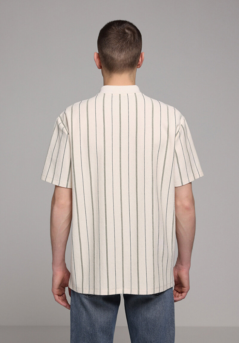 Imagine a Tricou Polo Cu Maneca Scurta De Barbati Ecru Comfort Fit Cl1079276