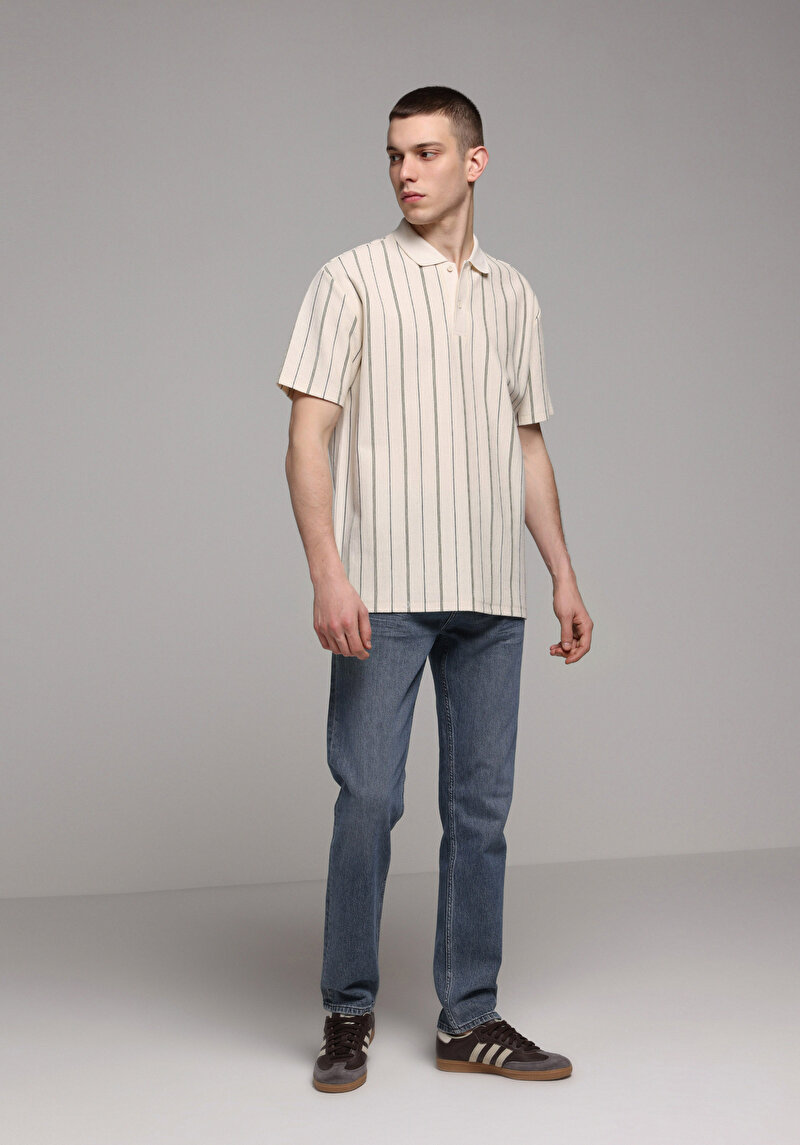 Imagine a Tricou Polo Cu Maneca Scurta De Barbati Ecru Comfort Fit Cl1079276