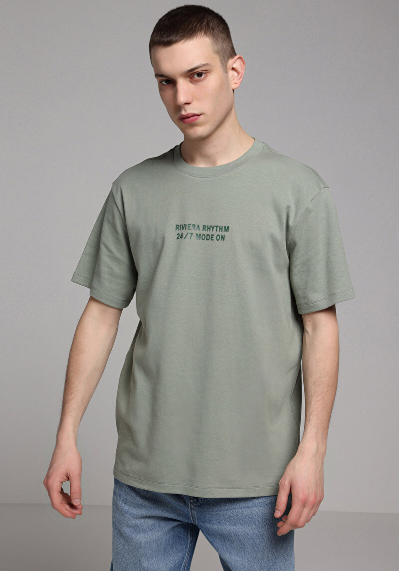 Imagine a Tricou Cu Maneca Scurta De Barbati Verde Comfort Fit  Cl1079721