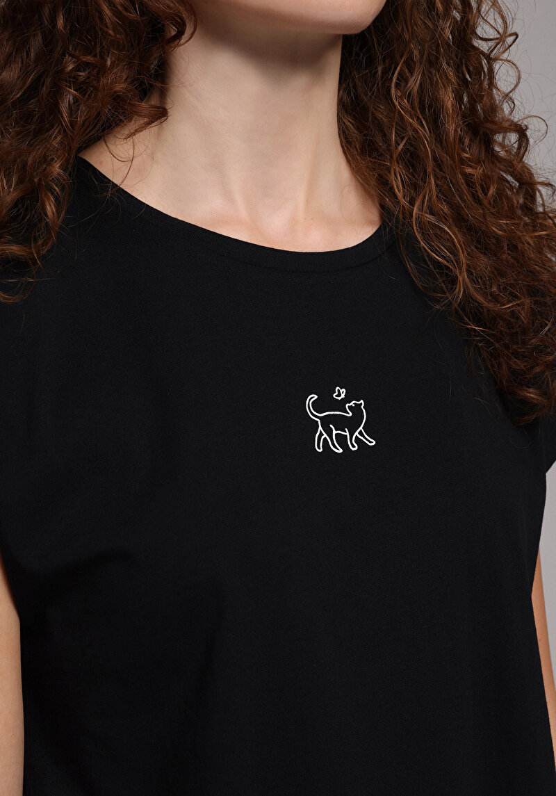 Imagine a Tricou Cu Maneca Scurta De Dama Negru Regular Fit Cl1079352