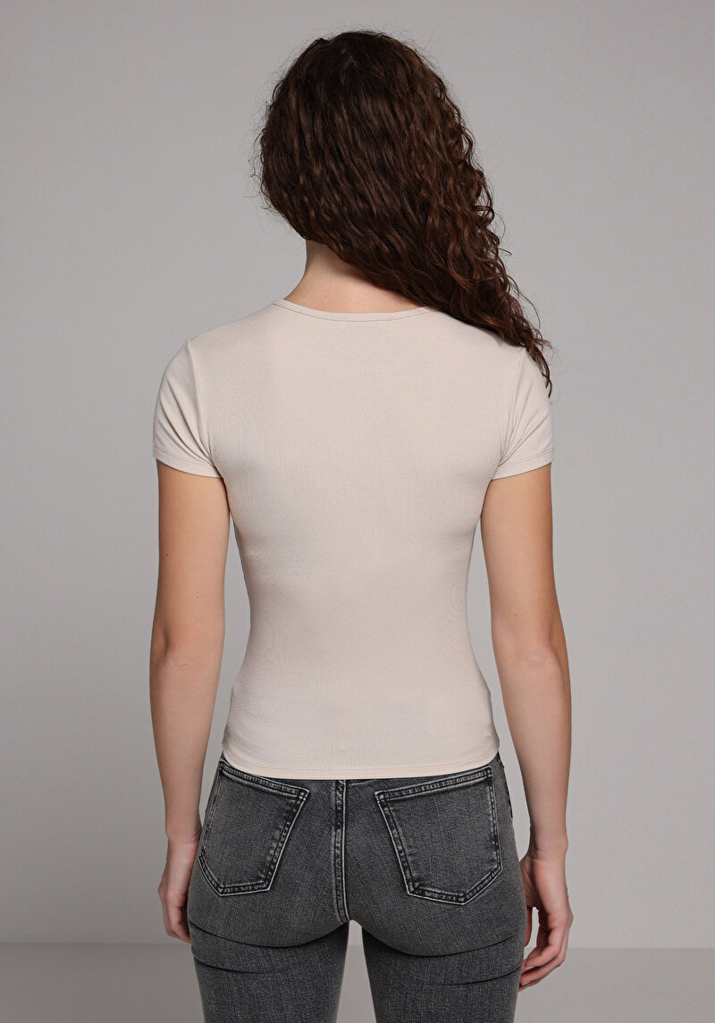 Afișați detalii pentru Tricou Cu Maneca Scurta De Dama Alb Slim Fit  Cl1068560