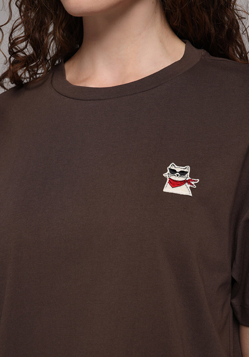 Afișați detalii pentru Tricou Cu Maneca Scurta De Dama Maro Boyfriend Fit  Cl1078323