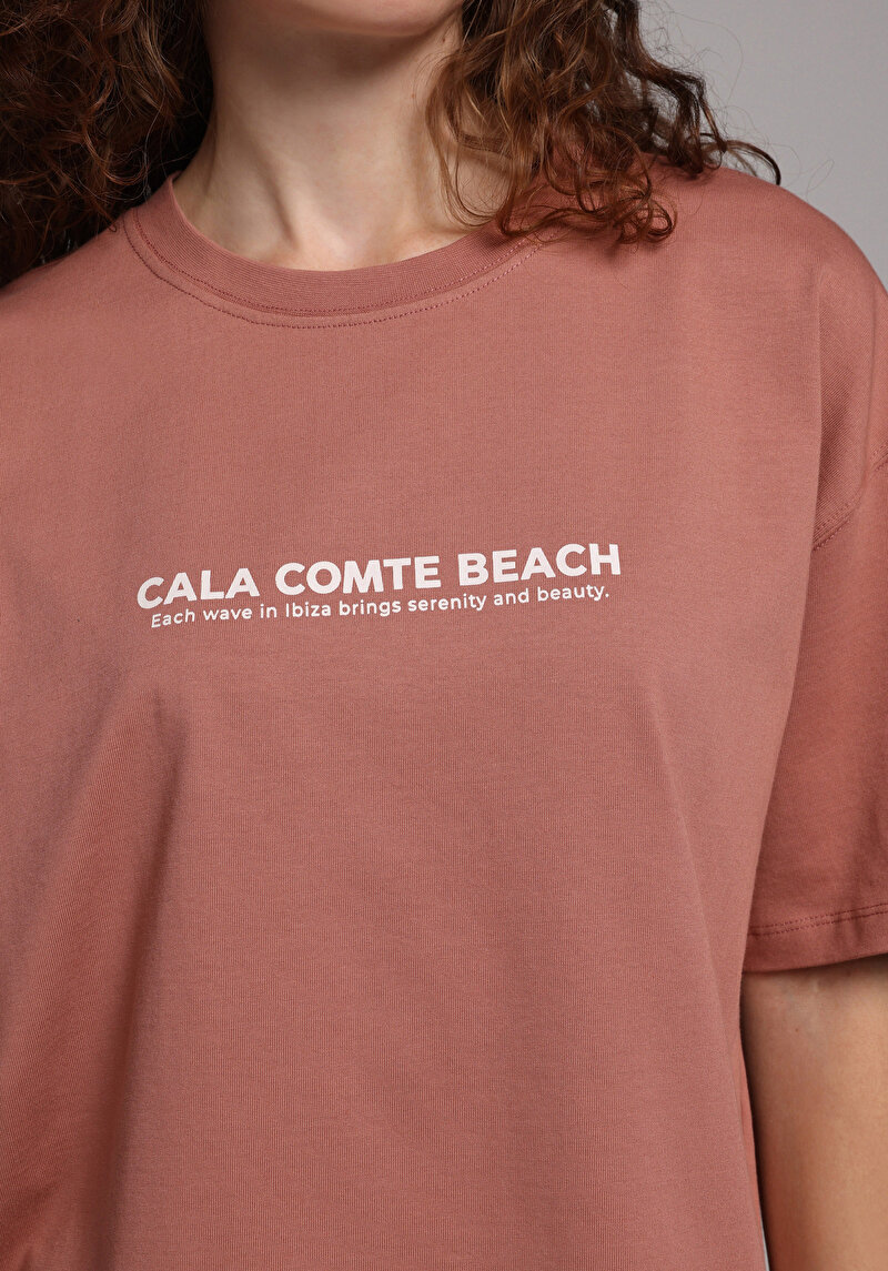 Imagine a Tricou Cu Maneca Scurta De Dama Roz Relaxed Fit Cl1078781