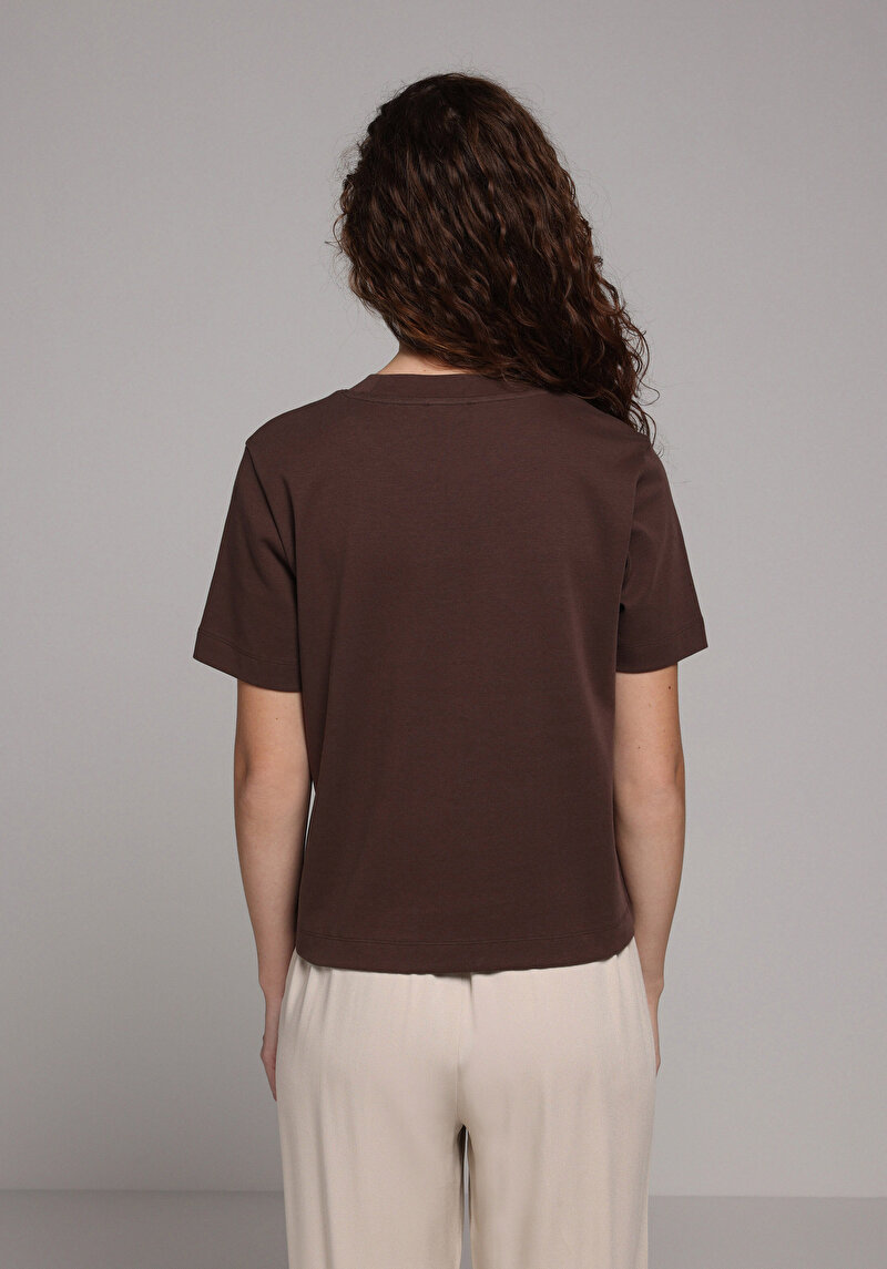 Imagine a Tricou Cu Maneca Scurta De Dama Maro Boxy Fit Cl1079037