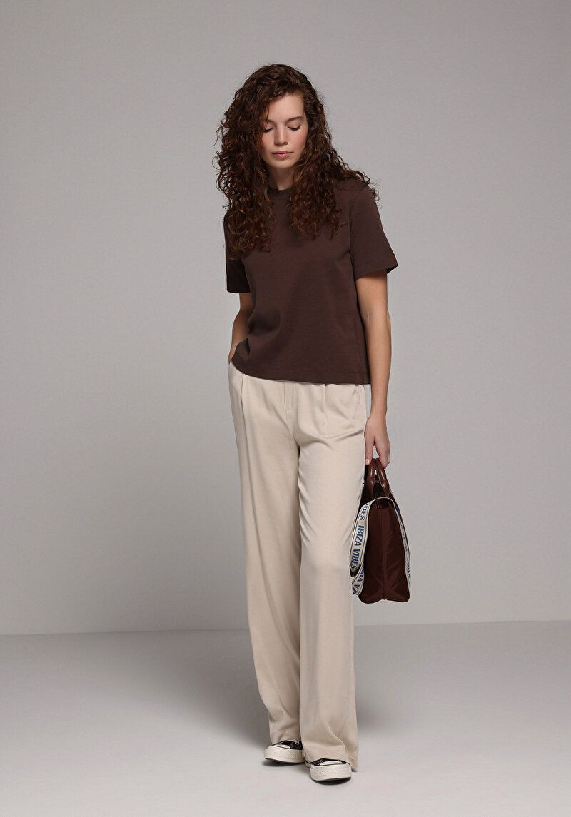 Imagine a Tricou Cu Maneca Scurta De Dama Maro Boxy Fit  Cl1079037