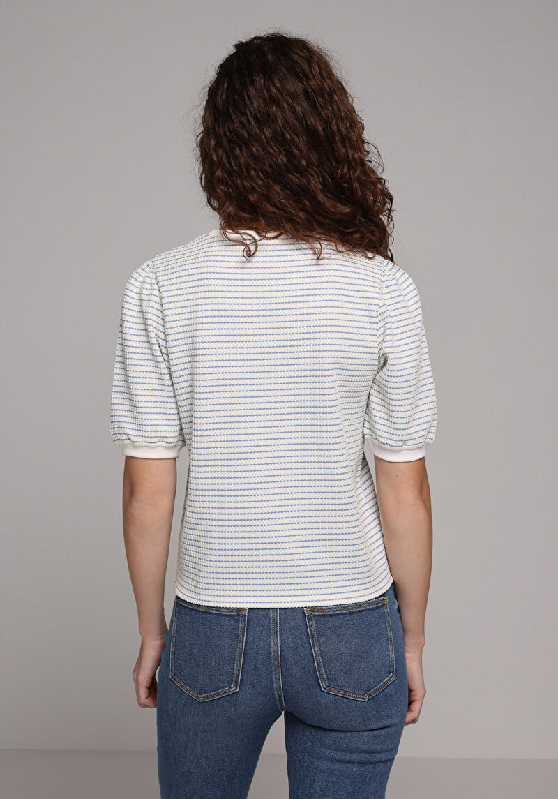 Afișați detalii pentru Tricou Cu Maneca Scurta De Dama Albastru Slim Fit  Cl1079145