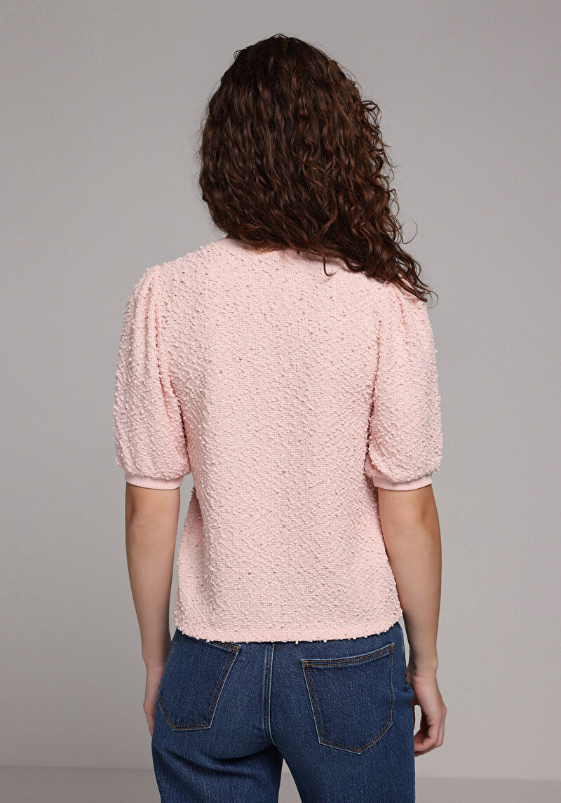 Imagine a Pulover Cu Mâneci Scurte De Dama Roz Regular Fit  Cl1079155