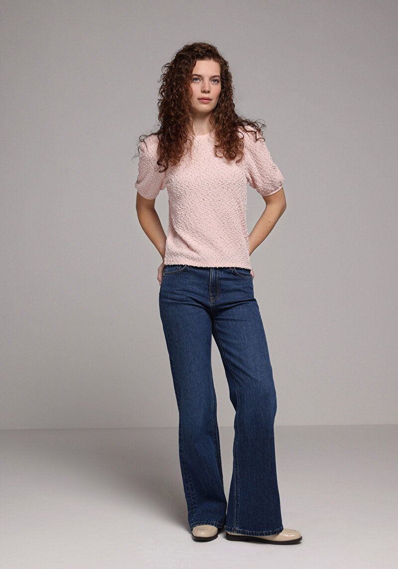 Imagine a Pulover Cu Mâneci Scurte De Dama Roz Regular Fit  Cl1079155