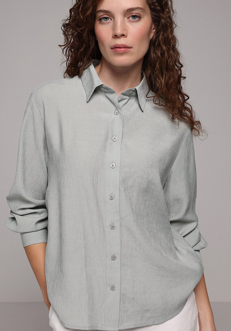 Imagine a Camasa Cu Maneca Lunga De Dama Verde Regular Fit Cl1079165