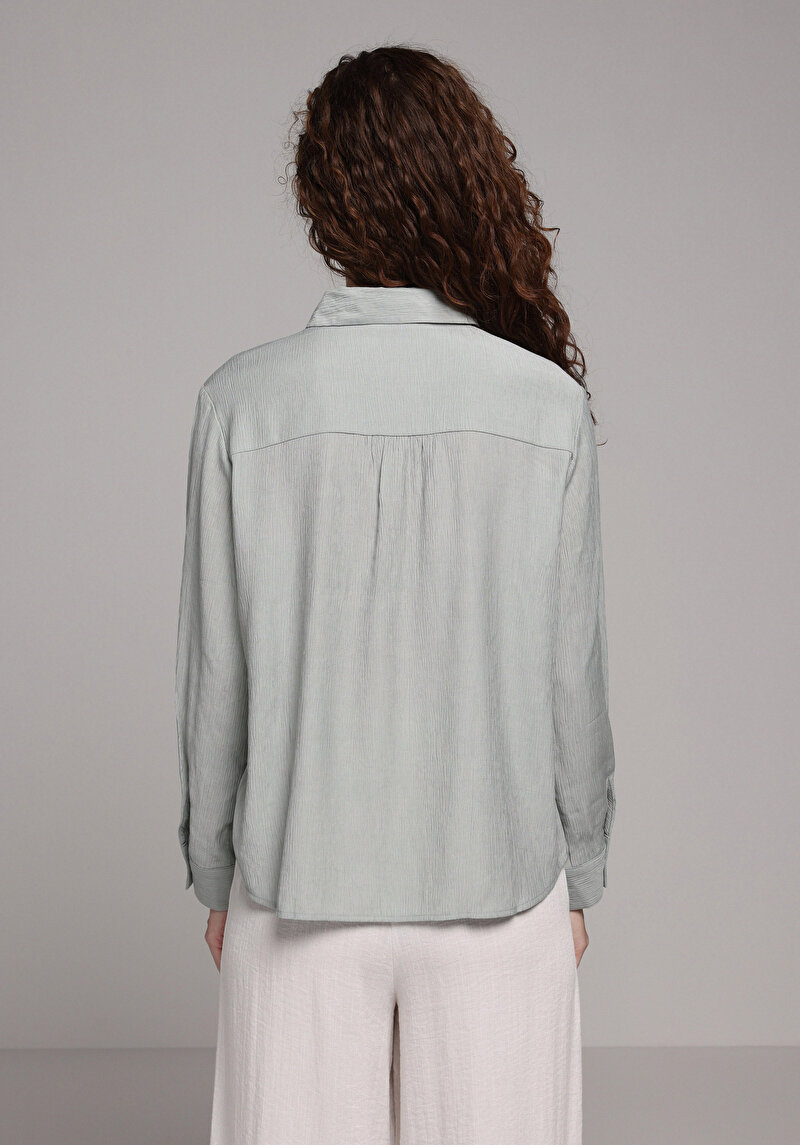 Imagine a Camasa Cu Maneca Lunga De Dama Verde Regular Fit Cl1079165