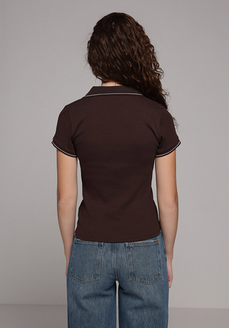 Imagine a Tricou Polo Cu Maneca Scurta De Dama Maro Slim Fit Cl1079330