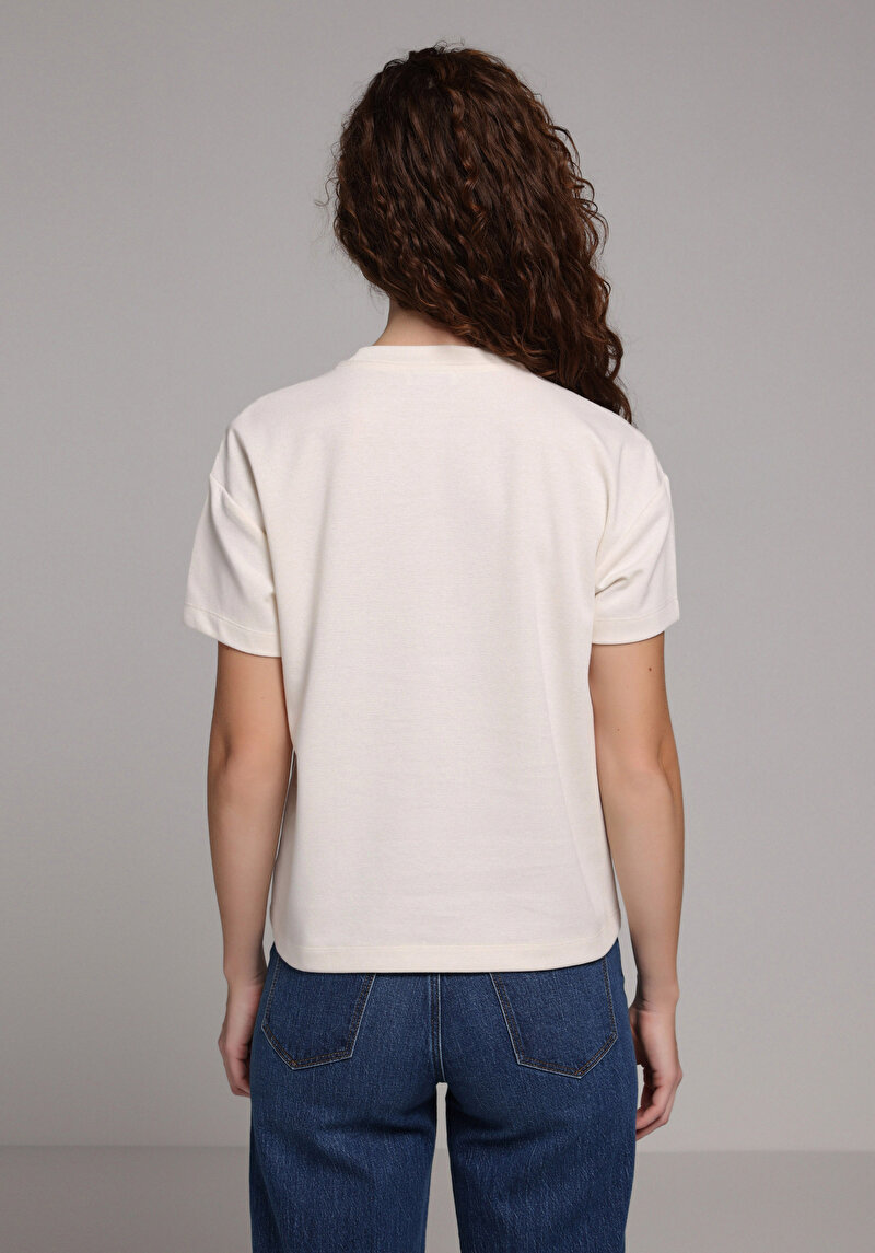 Afișați detalii pentru Tricou Cu Maneca Scurta De Dama Ecru Regular Fit  Cl1079370