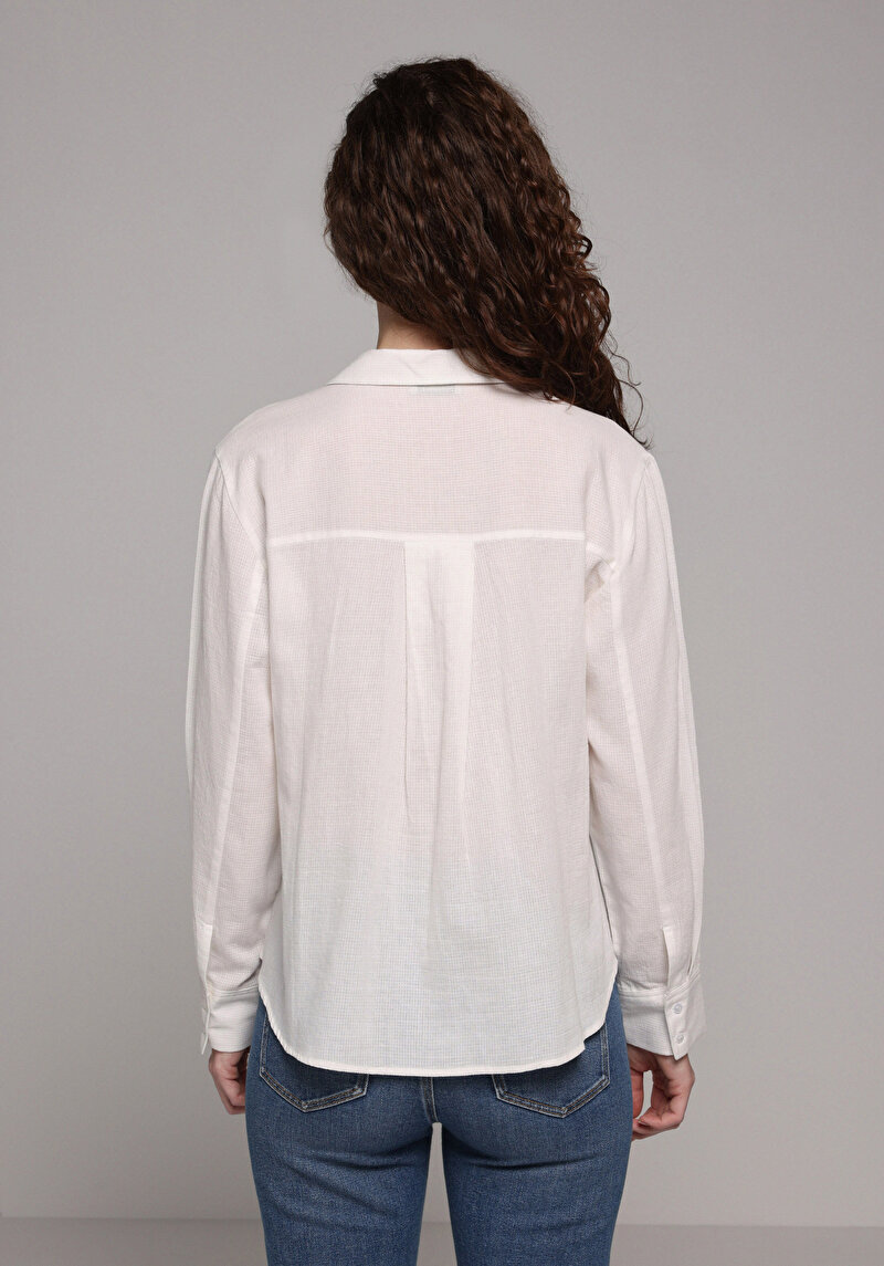 Imagine a Camasa Cu Maneca Lunga De Dama Alb Fashion Fit Cl1079390