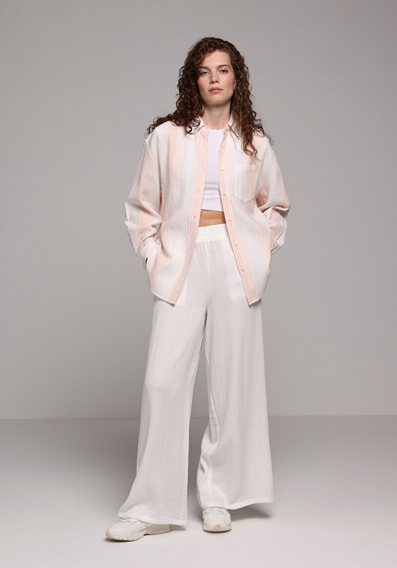 Imagine a Camasa Cu Maneca Lunga De Dama Somon Oversize Cl1079410