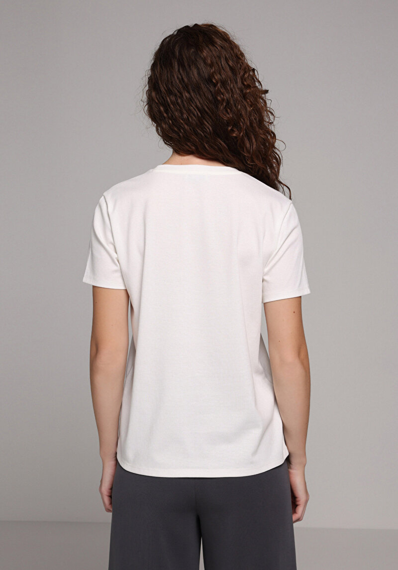 Afișați detalii pentru Tricou Cu Maneca Scurta De Dama Alb Regular Fit  Cl1079752