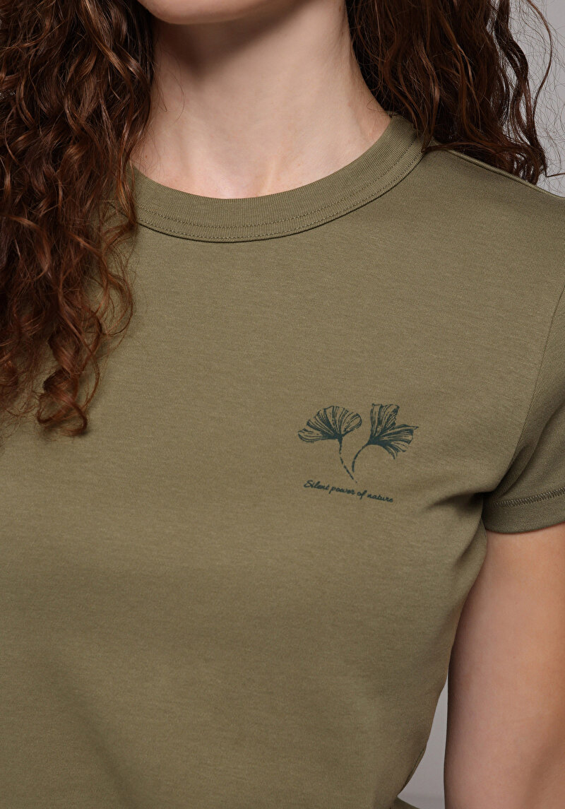 Imagine a Tricou Cu Maneca Scurta De Dama Verde Slim Fit Cl1079772