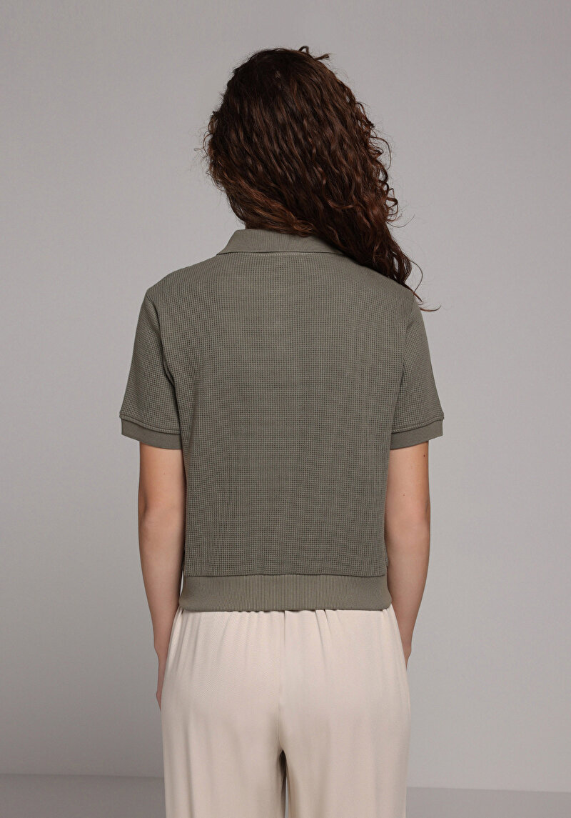 Imagine a Tricou Polo Cu Maneca Scurta De Dama Kaki Regular Fit  Cl1080452