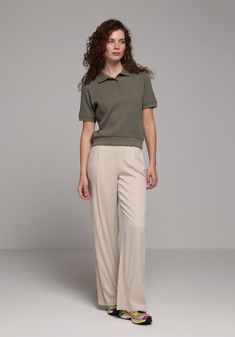 Imagine a Tricou Polo Cu Maneca Scurta De Dama Kaki Regular Fit Cl1080452