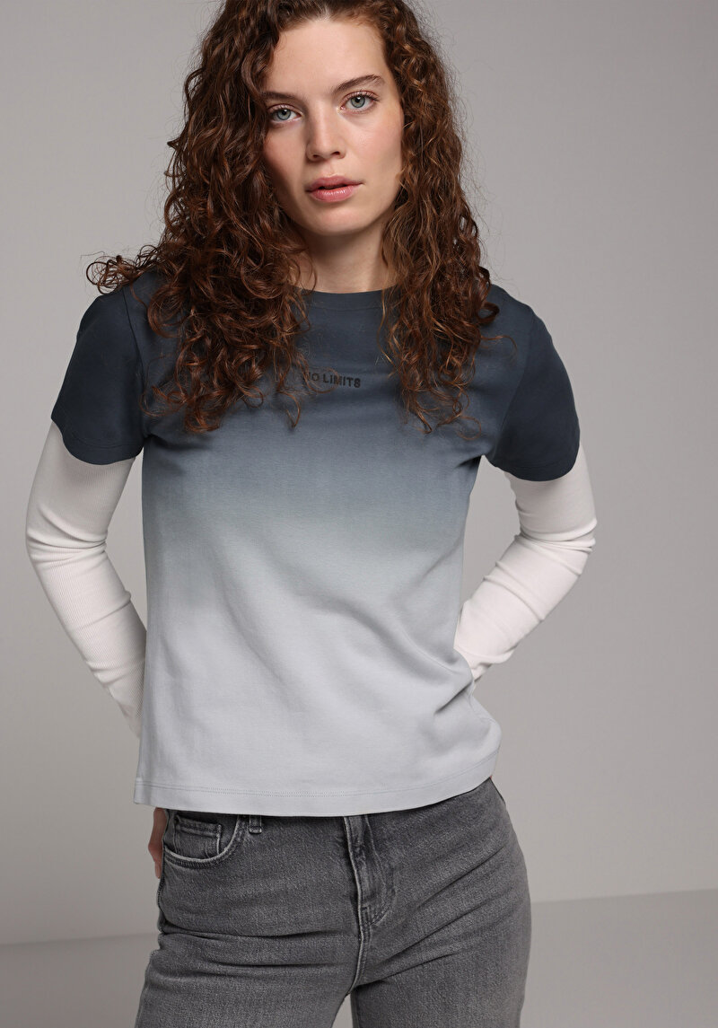 Imagine a Tricou Cu Maneca Scurta De Dama Albastru Marin Regular Fit Cl1078648