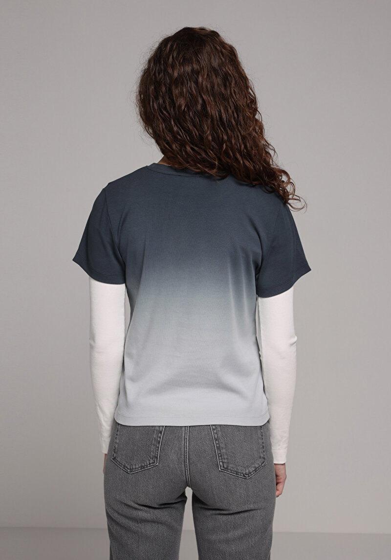 Afișați detalii pentru Tricou Cu Maneca Scurta De Dama Albastru Marin Regular Fit  Cl1078648