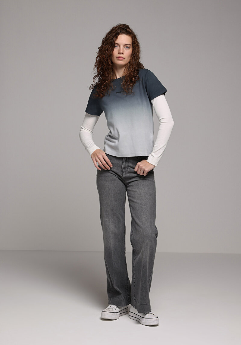 Afișați detalii pentru Tricou Cu Maneca Scurta De Dama Albastru Marin Regular Fit  Cl1078648