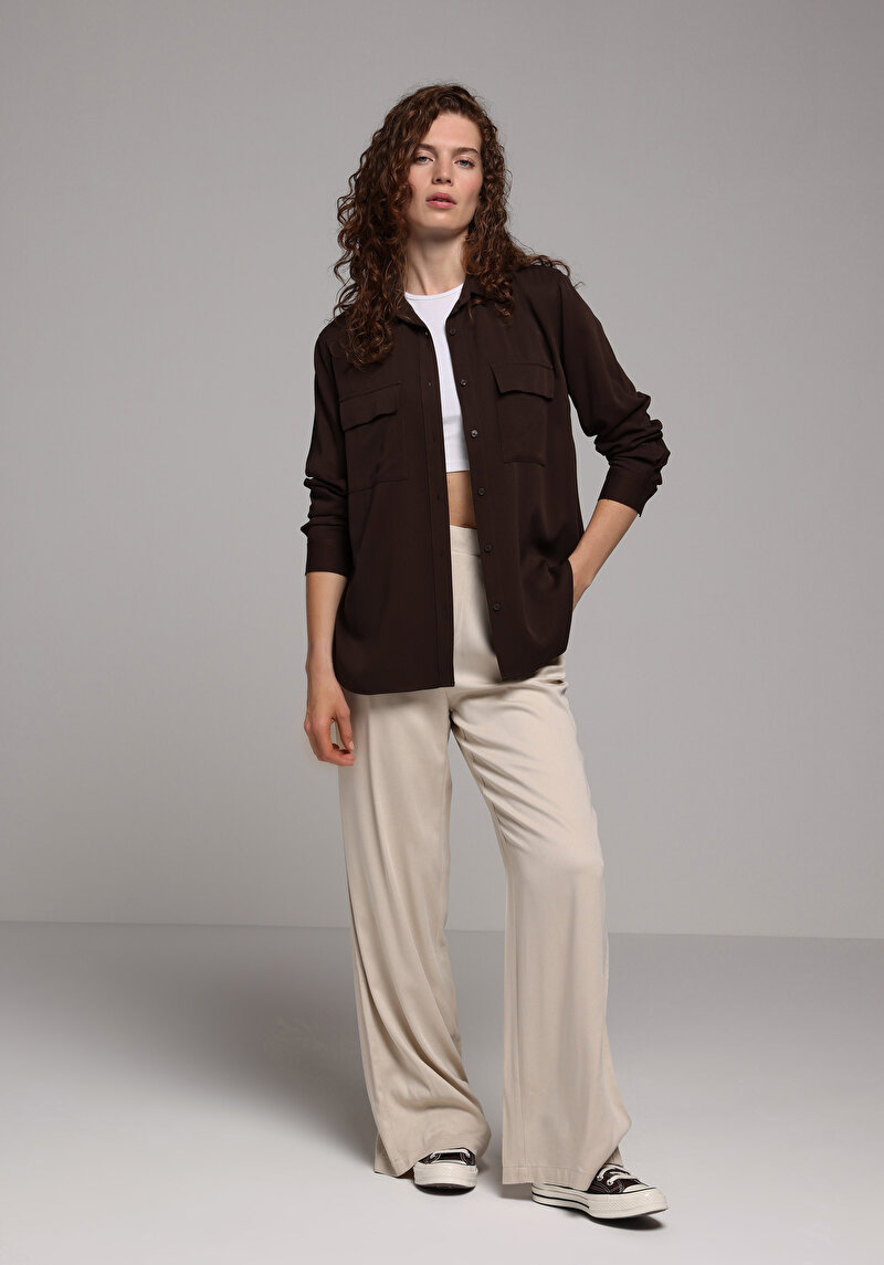 Imagine a Camasa Cu Maneca Lunga De Dama Maro Regular Fit Cl1078737