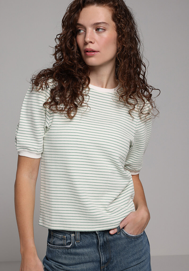 Imagine a Tricou Cu Maneca Scurta De Dama Verde Slim Fit  Cl1079145