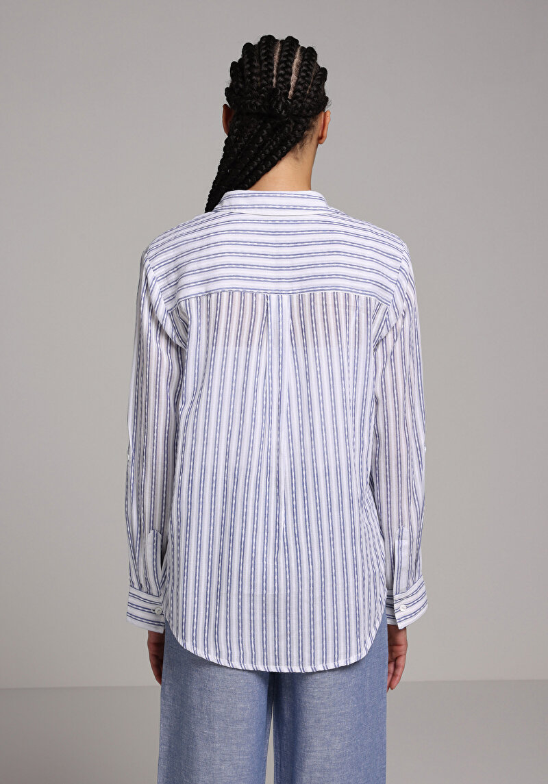 Imagine a Camasa Cu Maneca Lunga De Dama Albastru Regular Fit Cl1079378