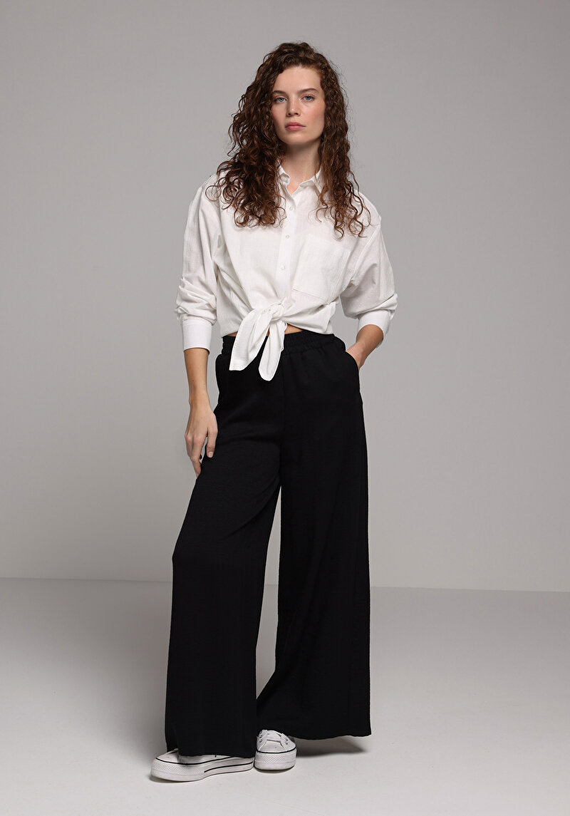 Imagine a Camasa Cu Maneca Lunga De Dama Alb Boyfriend Fit Cl1079434