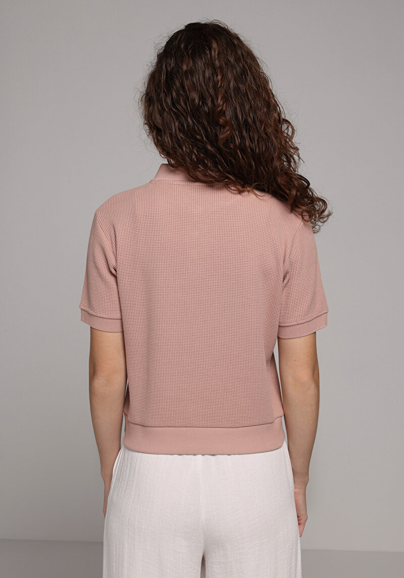 Imagine a Tricou Polo Cu Maneca Scurta De Dama Roz Regular Fit  Cl1080452